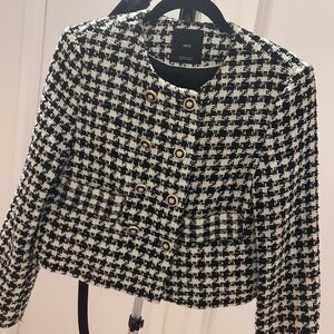 Mango Tweed houndstooth jacket, small
